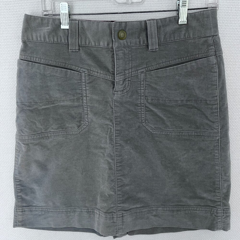 Athleta Roseville Velvet Mini Skirt Women's Size 4 Gray Soft Stretch Casual
